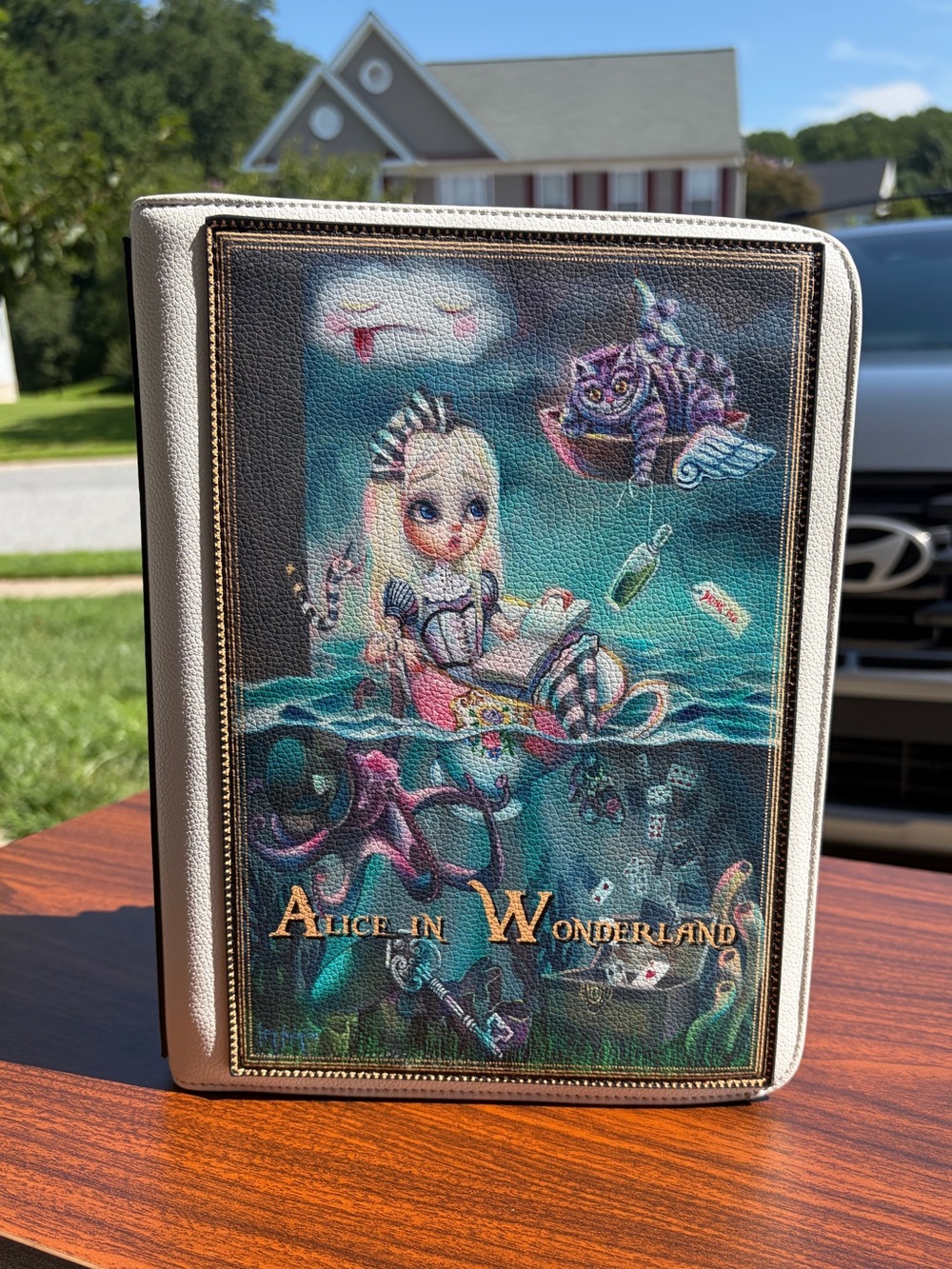 Alice in Wonderland Book Purse Crossbody Backpack Cheshire Cat Lewis Carroll